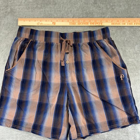 Pendleton Plaid Boxer Shorts Drawstring Waist Men's Size Medium Blue Brown - Picture 7 of 9